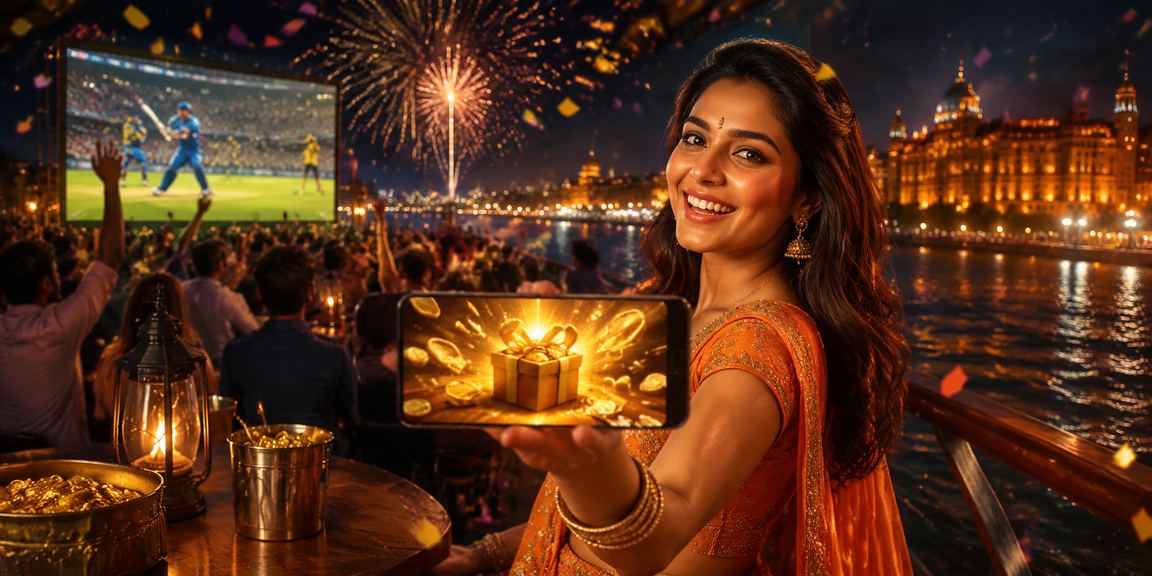 India night market scene with cricket betting theme