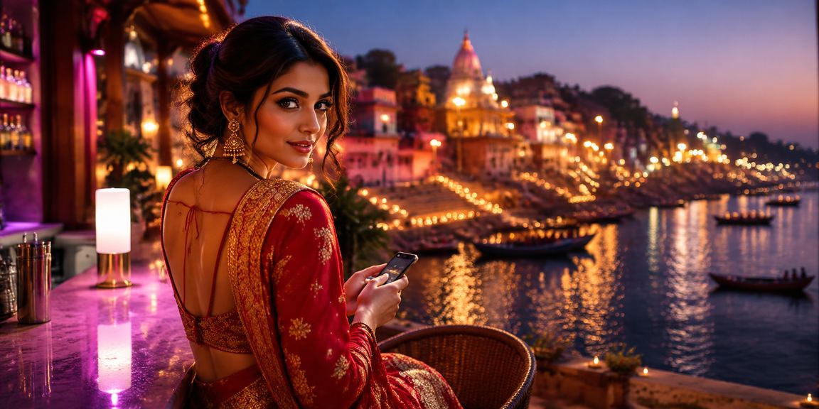 Mobile Andar Bahar gaming in the scenic ghats of Varanasi